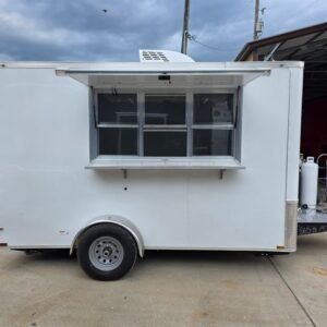 7 x 12 white flat front trailer with tall interior - view 12