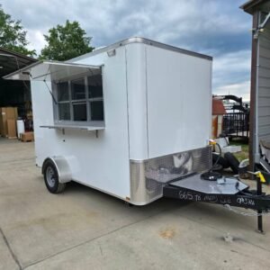 7 x 12 white flat front trailer with tall interior - view 13