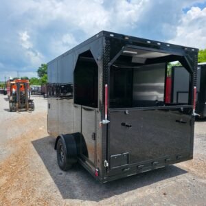 7 x 12 porch concession trailer in black with fold-down platform - view 10