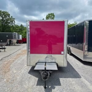 7 x 12 pink concession trailer flat front event unit - view 2