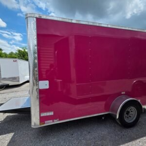 7 x 12 pink concession trailer flat front event unit - view 4