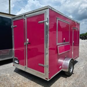 7 x 12 pink concession trailer flat front event unit - view 7