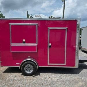 7 x 12 pink concession trailer flat front event unit - view 8