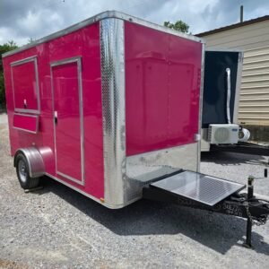 7 x 12 pink concession trailer flat front event unit - view 9
