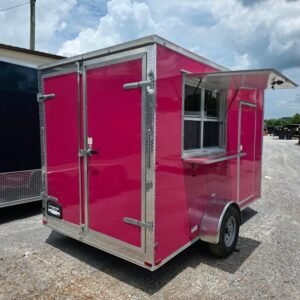 7 x 12 pink concession trailer flat front event unit - view 10