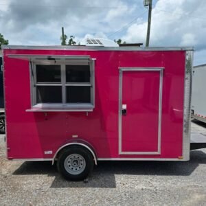 7 x 12 pink concession trailer flat front event unit - view 11