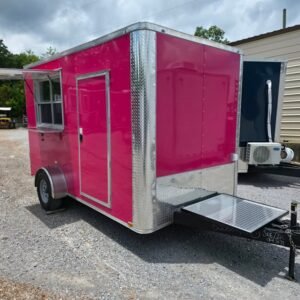 7 x 12 pink concession trailer flat front event unit - view 12