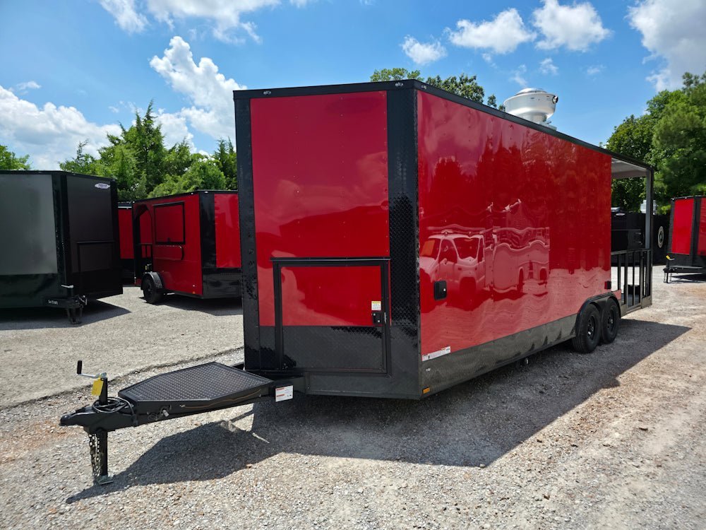 8.5′ X 24′ Red With Blackout BBQ Concession Trailer With 8ft Porch — photo 8