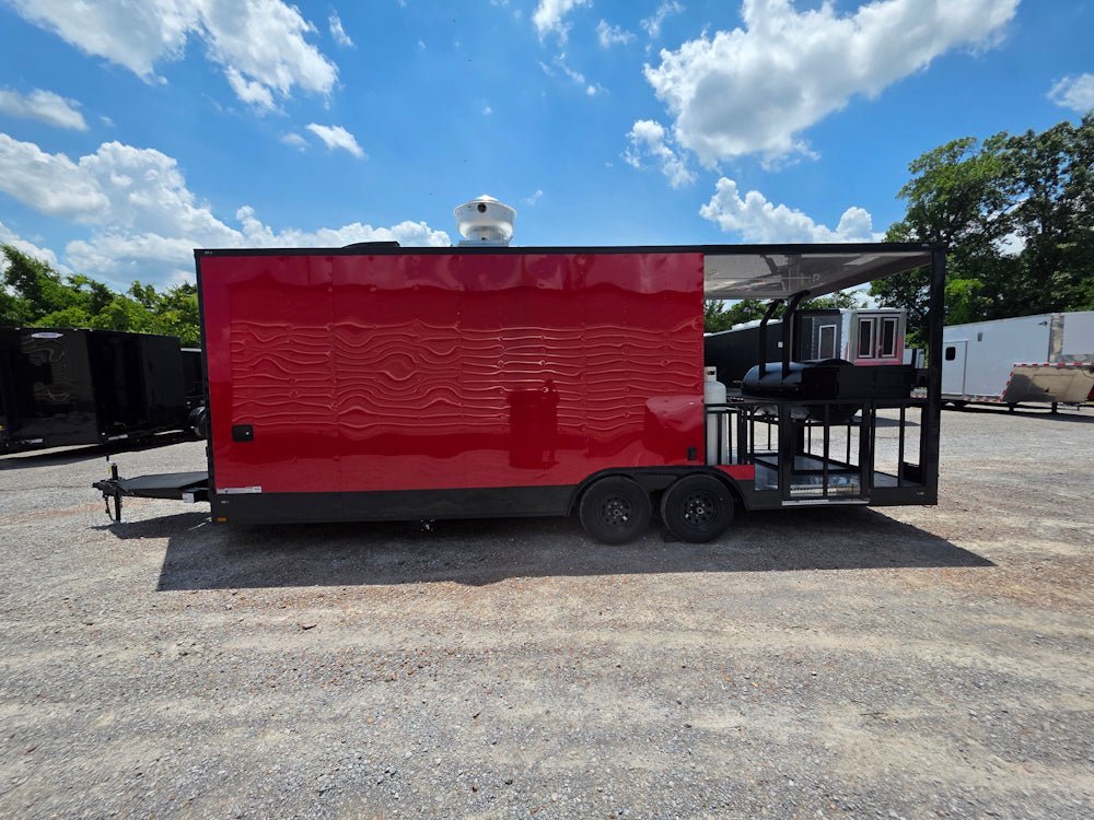8.5′ X 24′ Red With Blackout BBQ Concession Trailer With 8ft Porch — photo 9