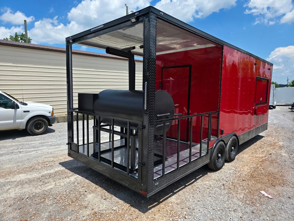 8.5′ X 24′ Red With Blackout BBQ Concession Trailer With 8ft Porch — photo 13