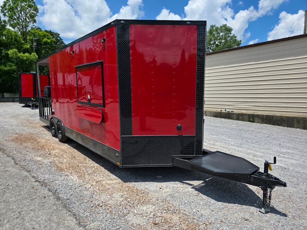 8.5′ X 24′ Red With Blackout BBQ Concession Trailer With 8ft Porch — photo 15