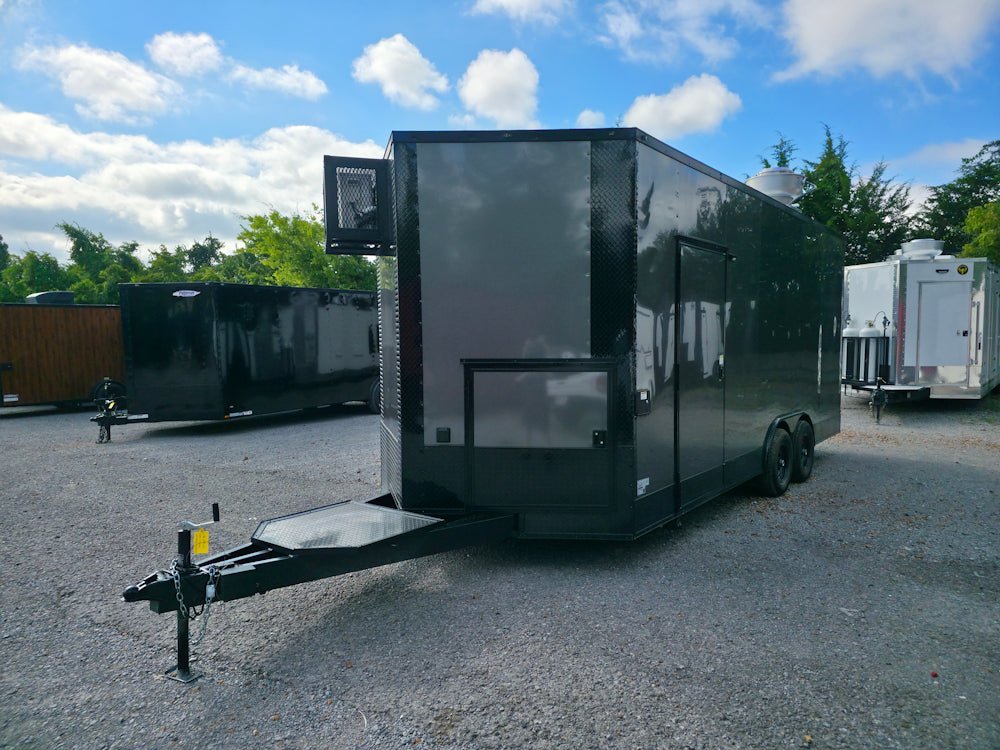 8.5′ X 20′ Charcoal Grey With Blackout Concession Trailer Food Event Catering — photo 3
