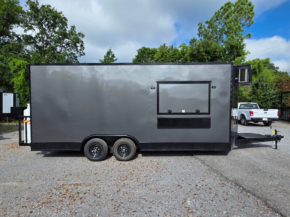 8.5′ X 20′ Charcoal Grey With Blackout Concession Trailer Food Event Catering — photo 14