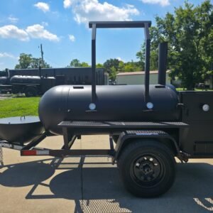 250 gallon charkettle smoker with tongue-mounted charcoal grill - view 4