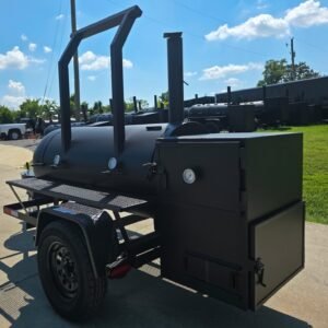 250 gallon charkettle smoker with tongue-mounted charcoal grill - view 2