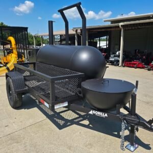 250 gallon charkettle smoker with tongue-mounted charcoal grill - view 7