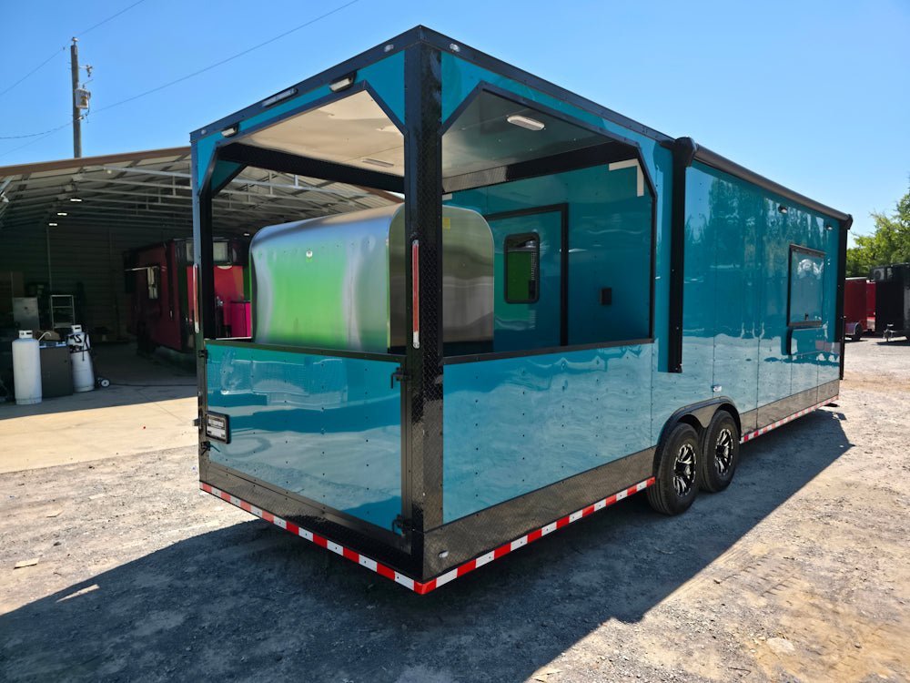 8.5′ X 28′ Teal Green Custom Concession Trailer Food Event Catering — photo 8