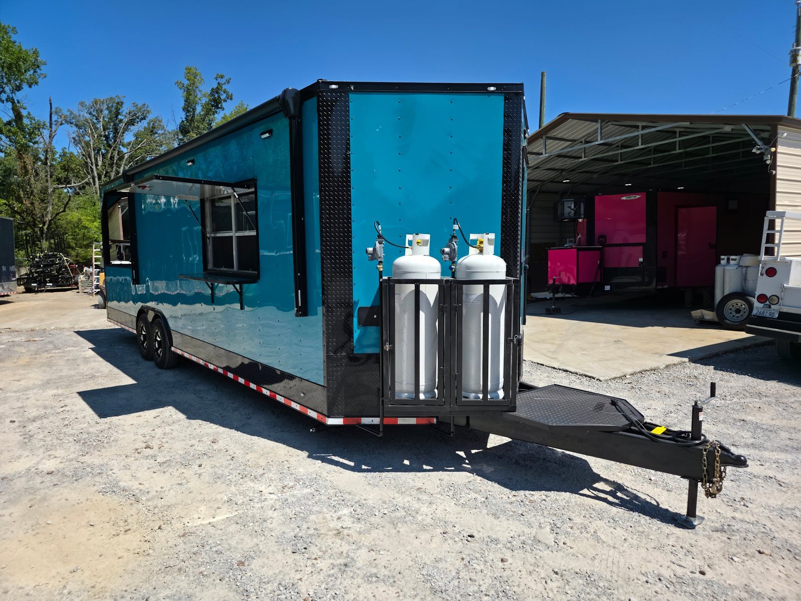 8.5′ X 28′ Teal Green Custom Concession Trailer Food Event Catering — photo 13