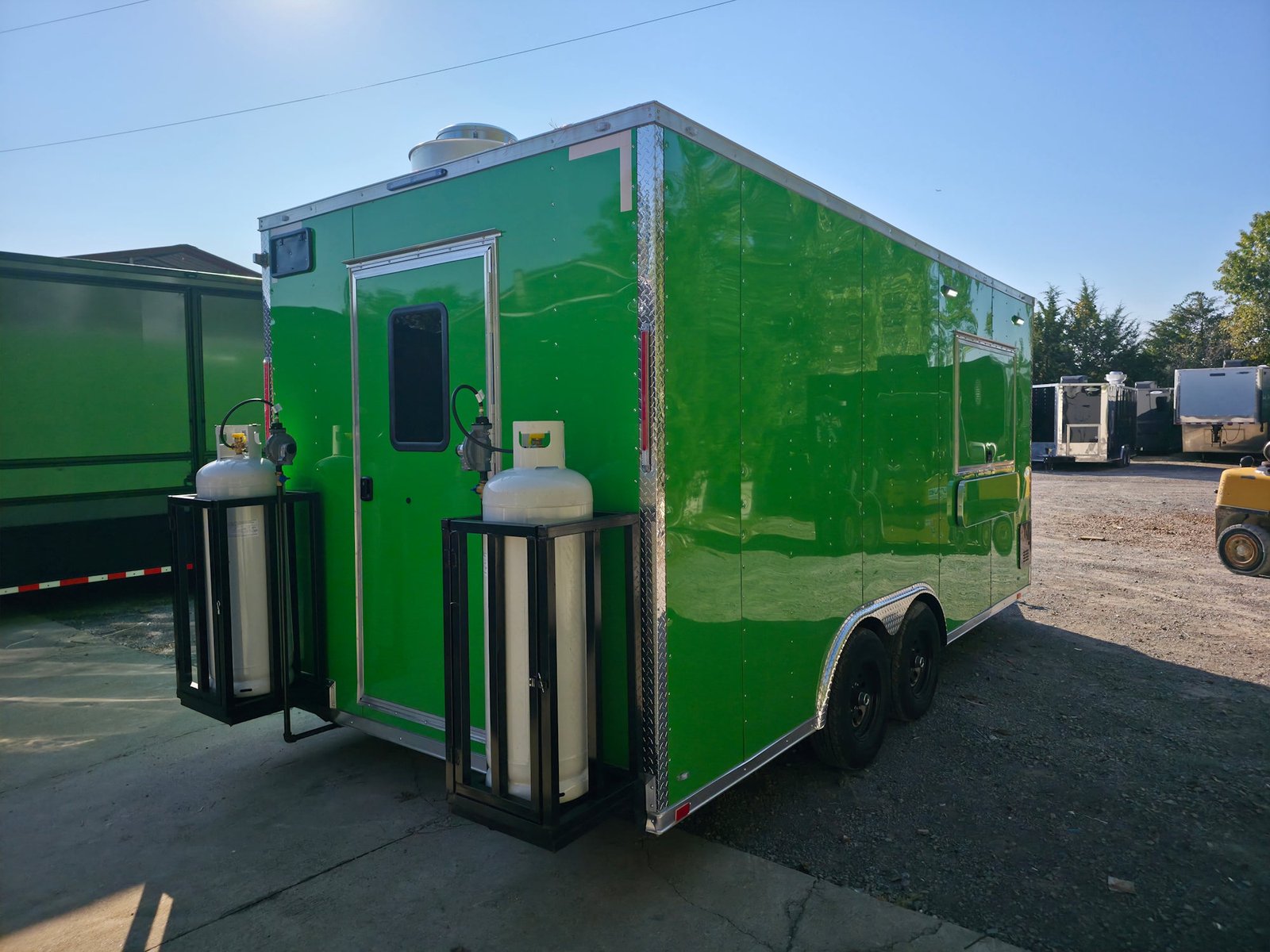 8.5′ X 18′ Lime Green Custom Concession Trailer Food Event Catering — photo 7