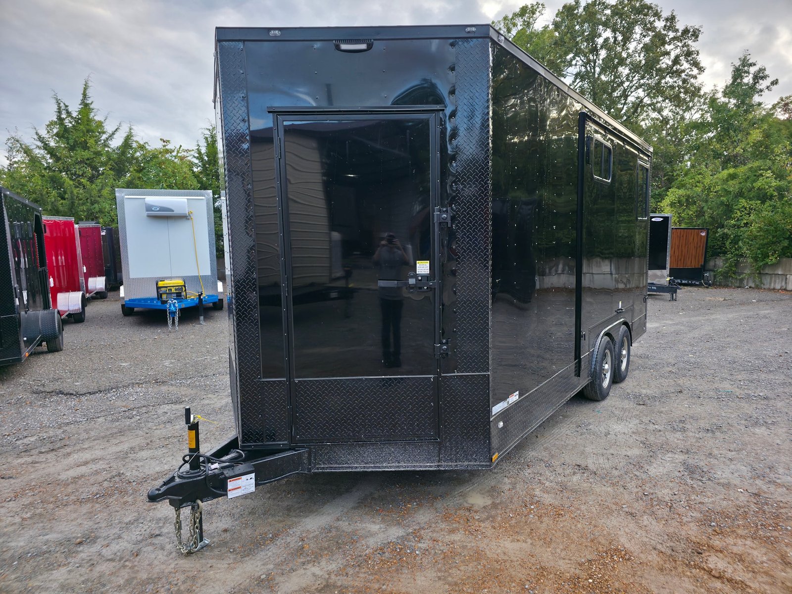 8.5′ X 18′ Black With Blackout Petting Zoo Enclosed Trailer — photo 3