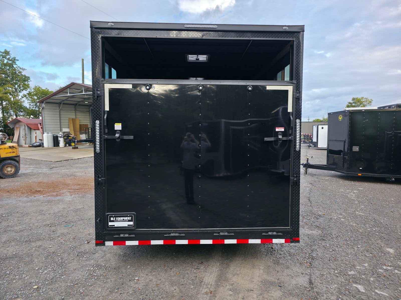 8.5′ X 18′ Black With Blackout Petting Zoo Enclosed Trailer — photo 6