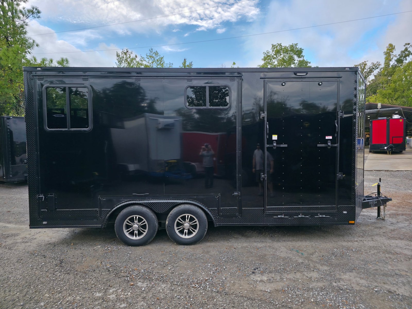 8.5′ X 18′ Black With Blackout Petting Zoo Enclosed Trailer — photo 8