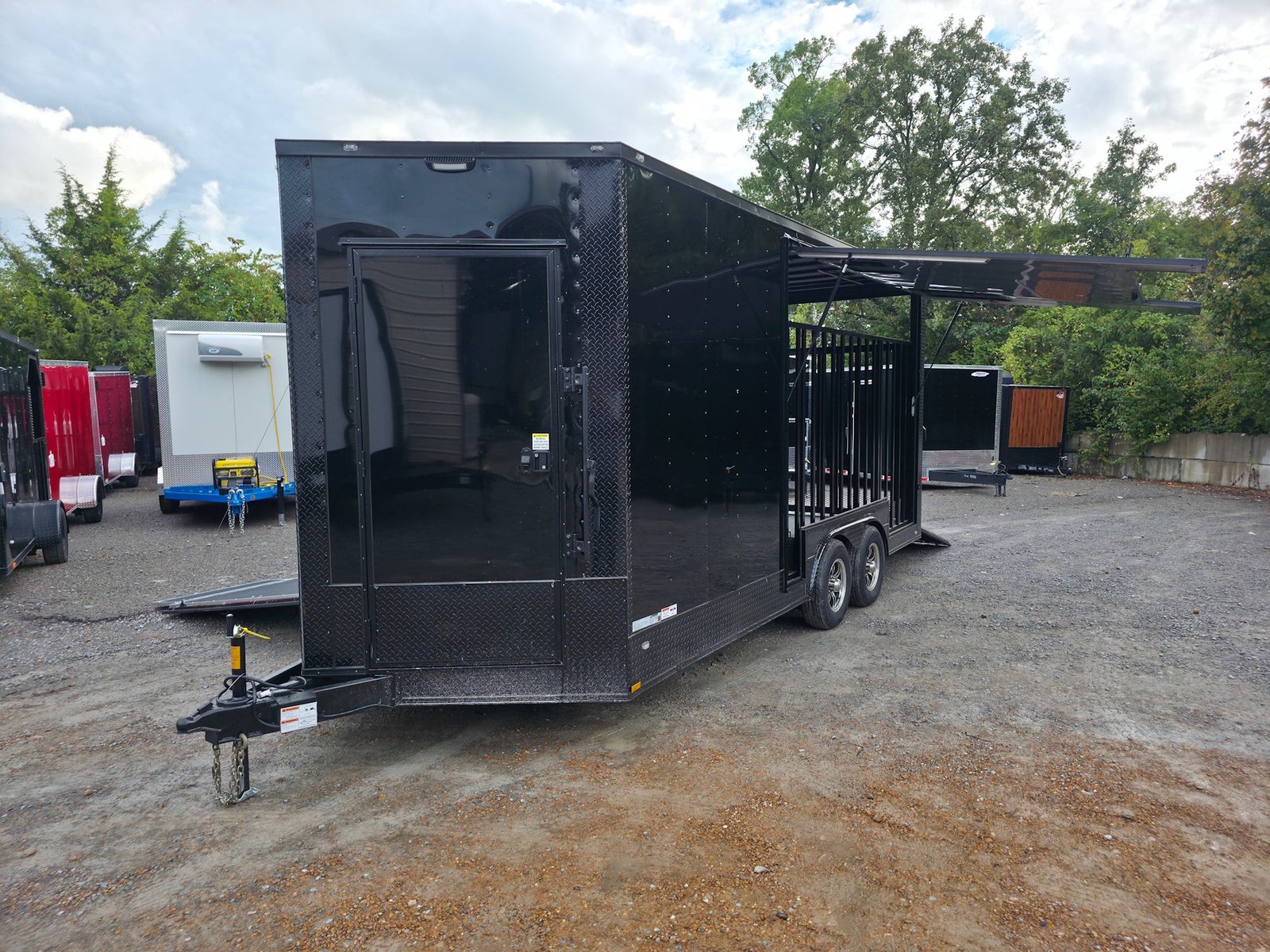 8.5′ X 18′ Black With Blackout Petting Zoo Enclosed Trailer — photo 12