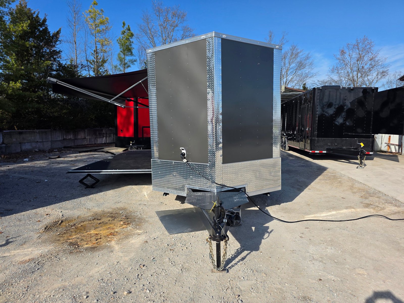8.5′ X 24′ Charcoal Grey Custom Stage Trailer — photo 2