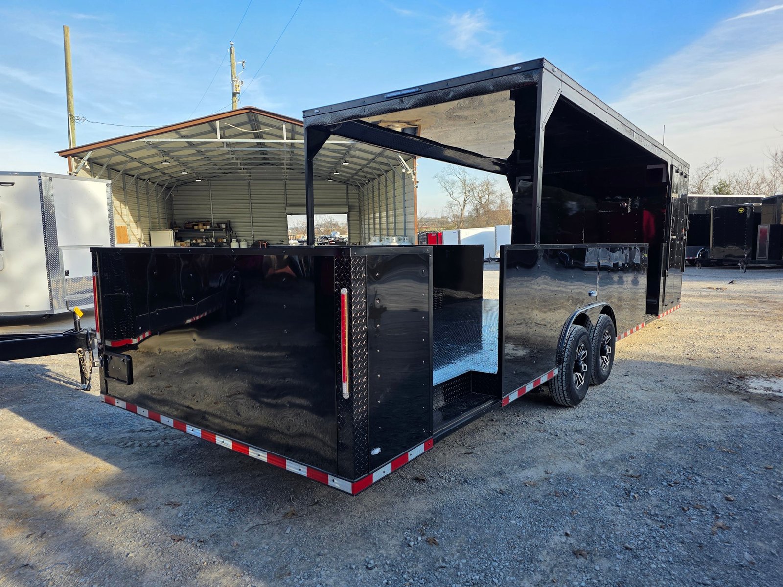 8.5′ X 30′ Custom Black With Blackout Tailgate Trailer — photo 8
