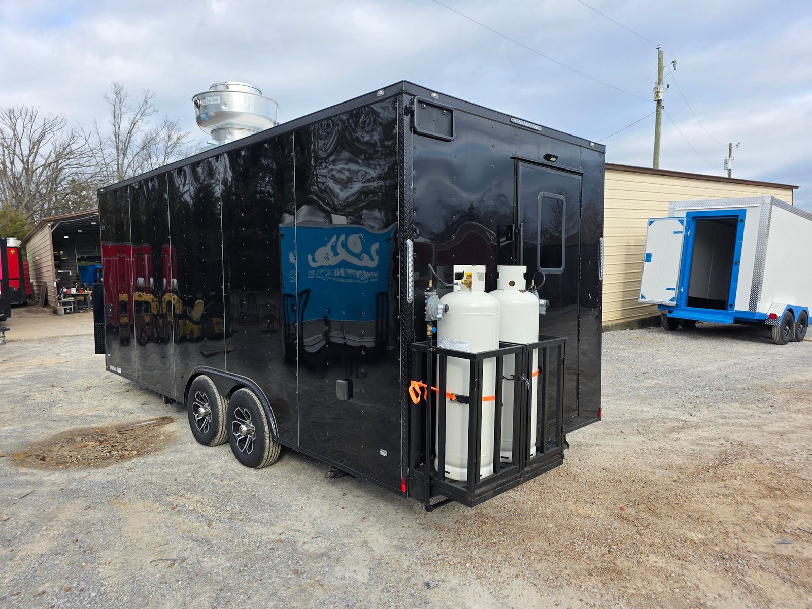 8.5′ X 20′ Black With Blackout Concession Trailer Food Event Catering — photo 7