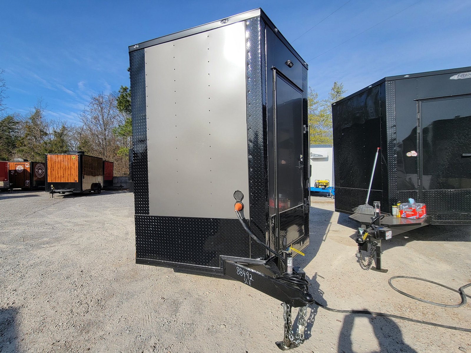 8.5′ X 20′ Custom Enclosed Trailer Charcoal With Blackout Office and Mobile Command — photo 3