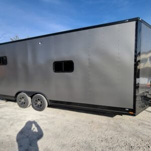8.5' X 20' Custom Enclosed Trailer Charcoal With Blackout Office and Mobile Command