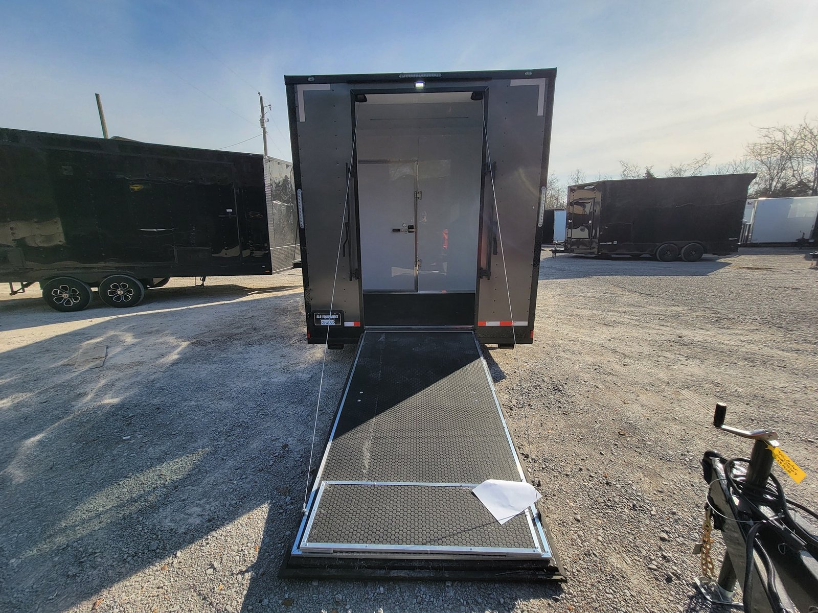 8.5′ X 20′ Custom Enclosed Trailer Charcoal With Blackout Office and Mobile Command — photo 7