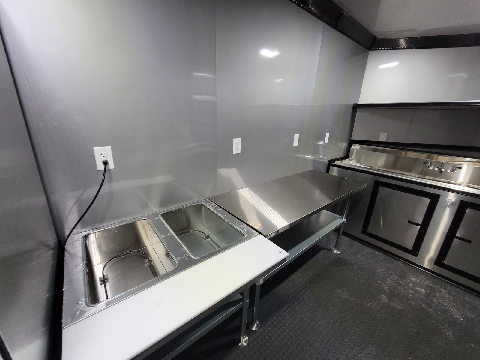 8.5′ X 22′ Custom BBQ Concession Trailer Victory Red With 8′ Porch Black and Blackout Trim — photo 10