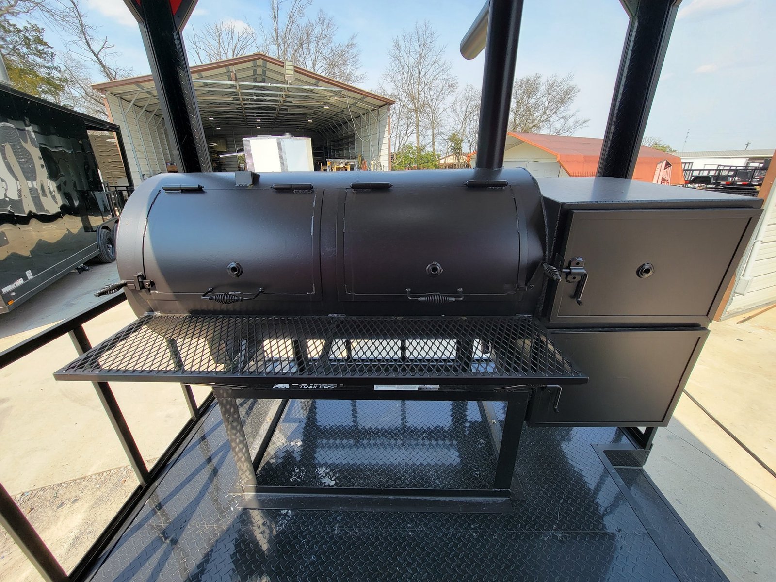 8.5′ X 22′ Custom BBQ Concession Trailer Victory Red With 8′ Porch Black and Blackout Trim — photo 15