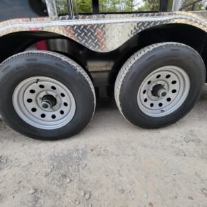 8.5 x 18 black BBQ trailer with 8-foot railed porch - view 9