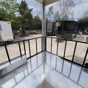 8.5 x 18 black BBQ trailer with 8-foot railed porch - view 10