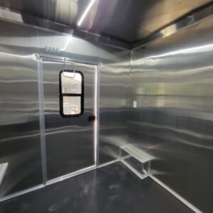 8.5 x 18 black BBQ trailer with 8-foot railed porch - view 15