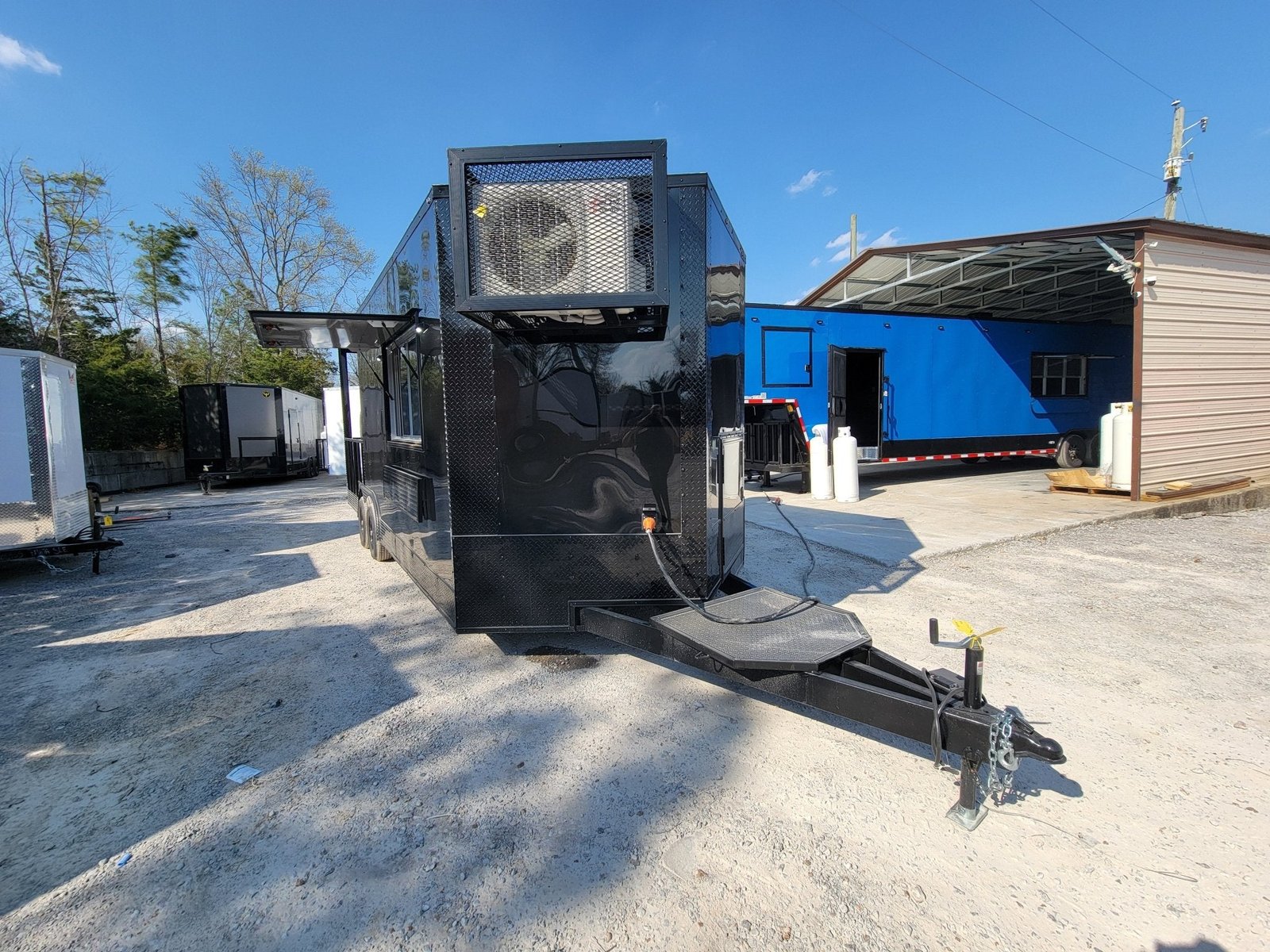 8.5′ X 22′ Concession Trailer Black With Blackout BBQ Event Catering 8′ porch — photo 3