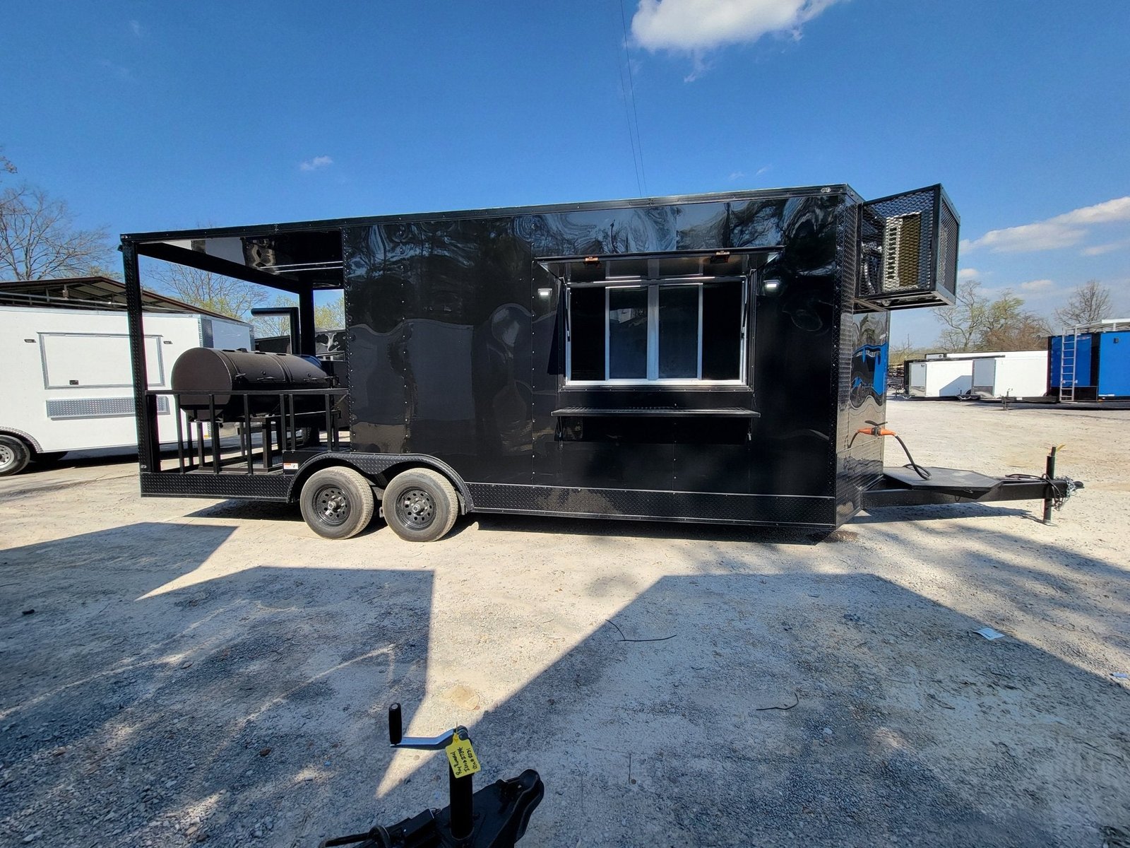 8.5′ X 22′ Concession Trailer Black With Blackout BBQ Event Catering 8′ porch
