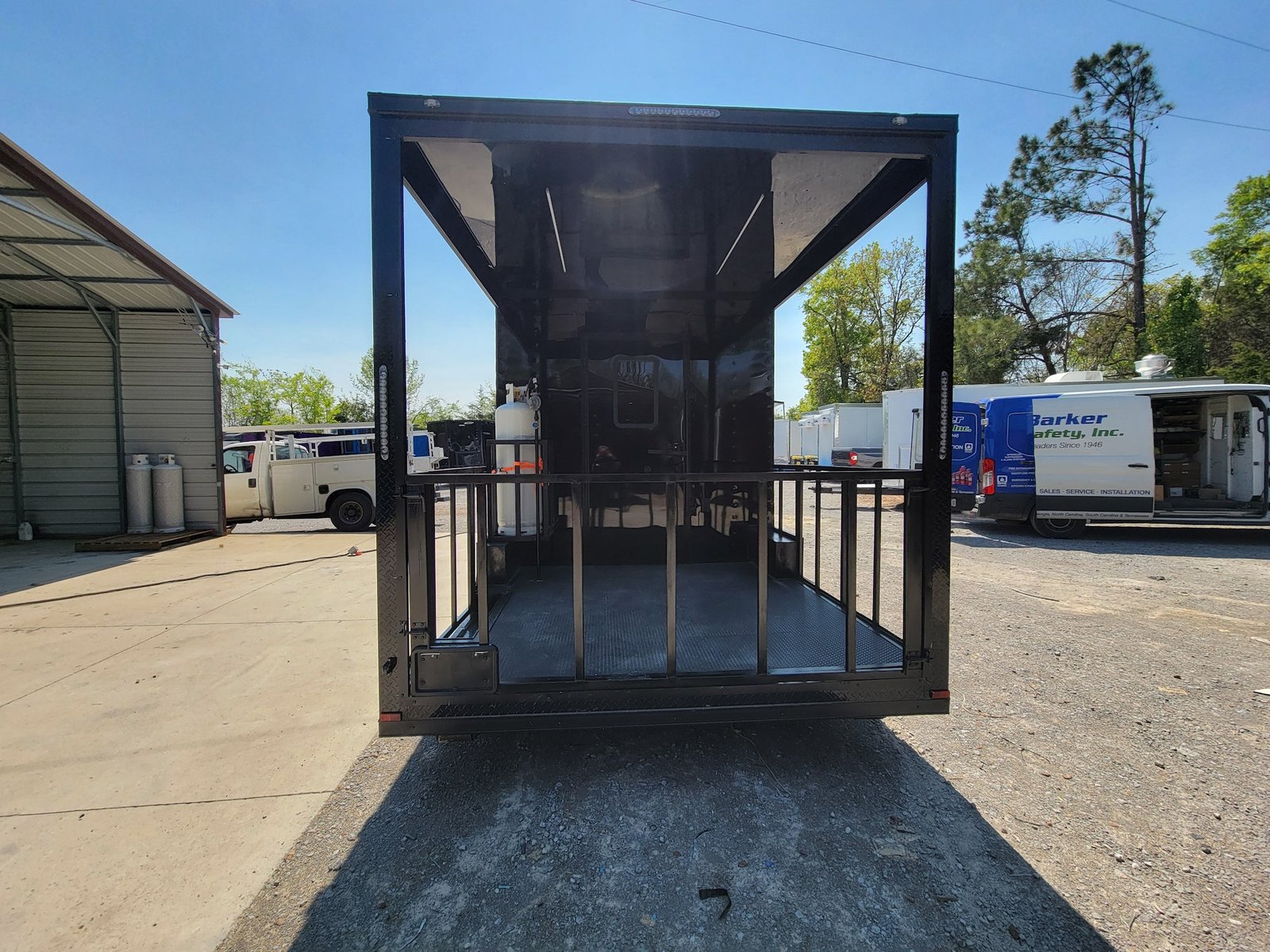 8.5′ X 22′ Concession Trailer Black With Blackout Trim 8ft BBQ Porch — photo 8