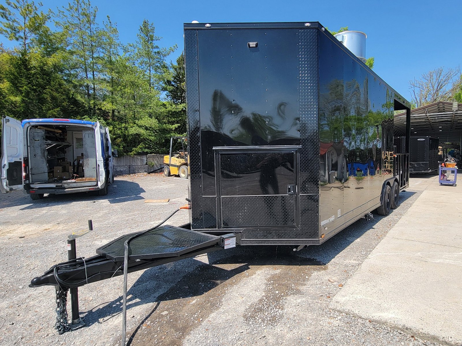 8.5′ X 22′ Concession Trailer Black With Blackout Trim 8ft BBQ Porch — photo 11