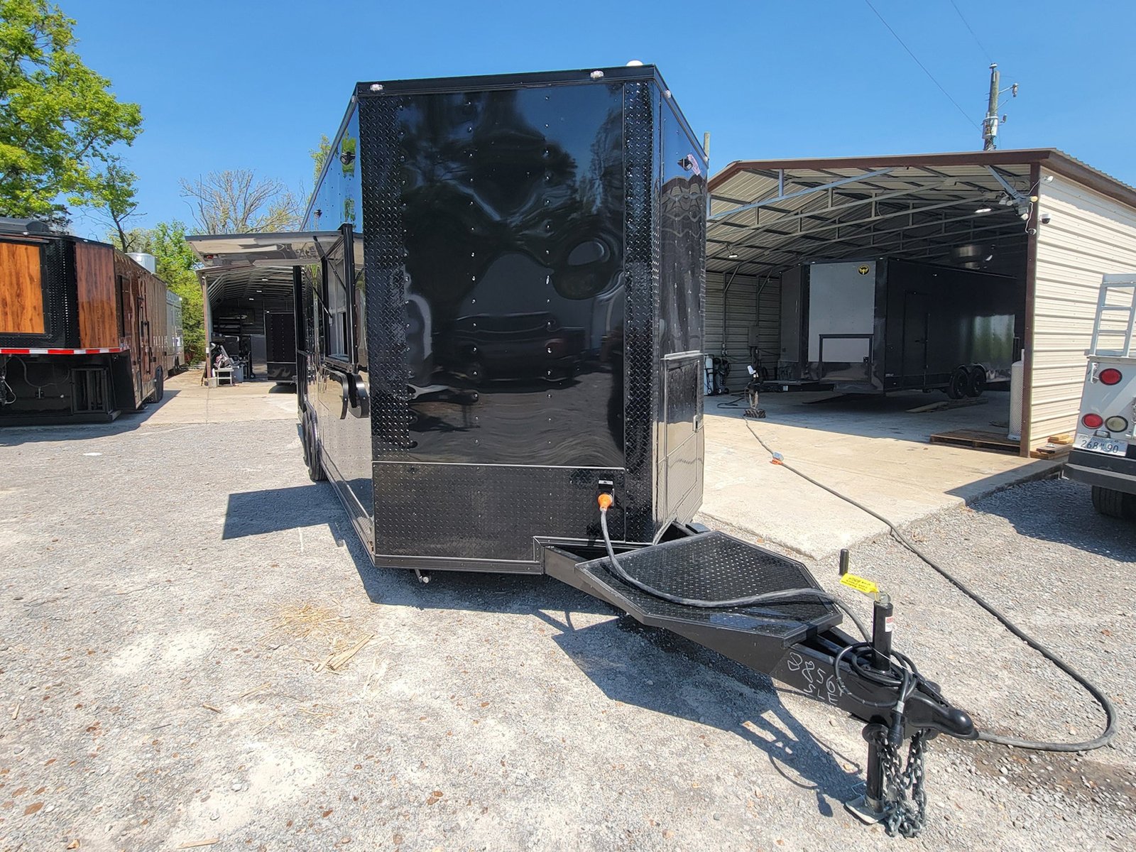 8.5′ X 22′ Concession Trailer Black With Blackout Trim 8ft BBQ Porch — photo 12