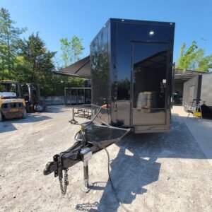 8.5' X 18' Custom Enclosed Stage and Event Deck over Blackout With Black Trim