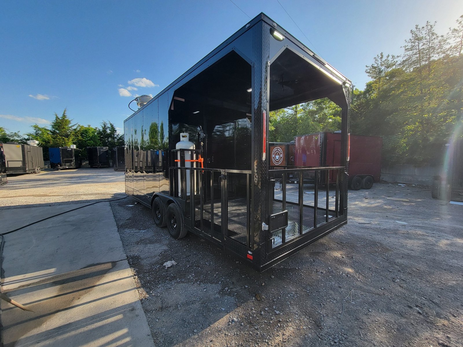 8.5′ x 22′ Black Concession Trailer With Blackout BBQ Event Catering — photo 7