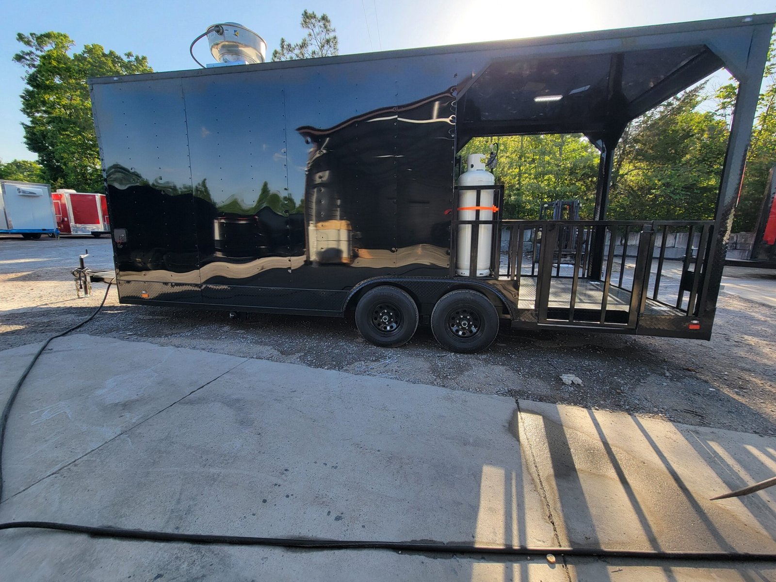 8.5′ x 22′ Black Concession Trailer With Blackout BBQ Event Catering — photo 8