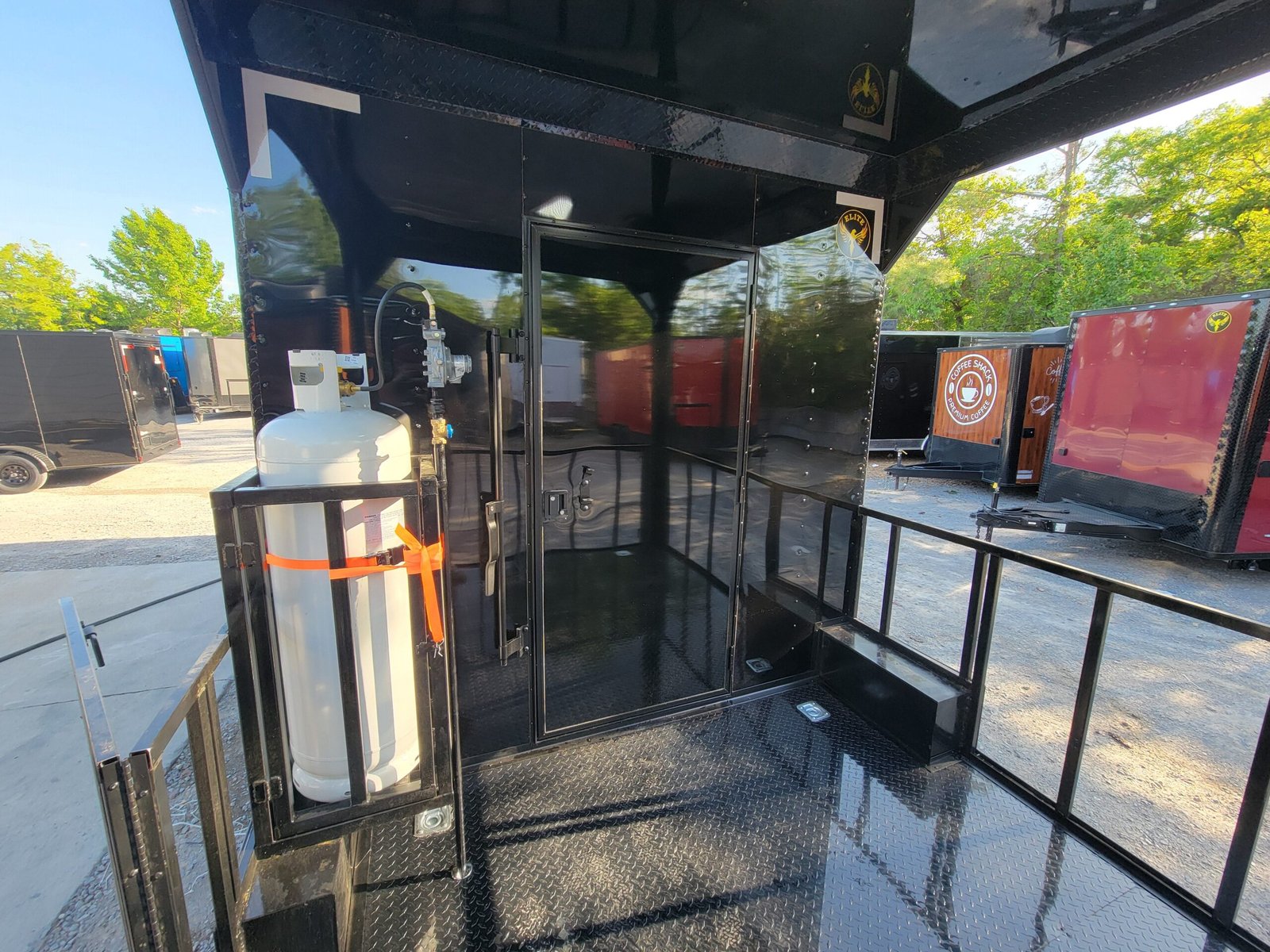 8.5′ x 22′ Black Concession Trailer With Blackout BBQ Event Catering — photo 10