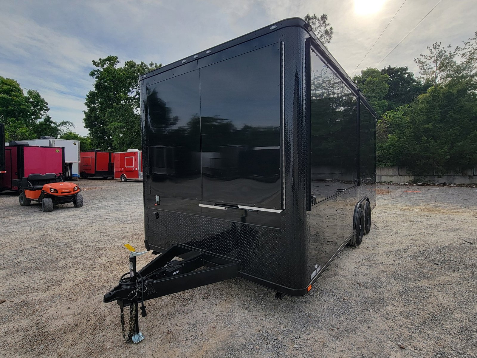 8.5′ X 18′ Black With Blackout Marketing and Vending Event Trailer With Grid Wall — photo 3