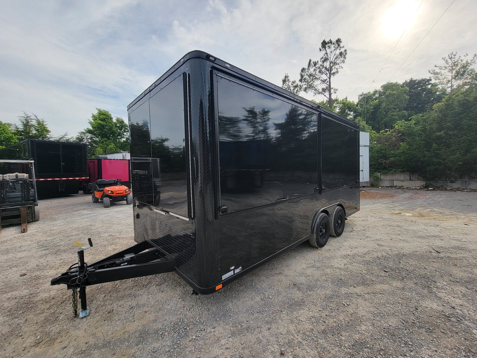 8.5′ X 18′ Black With Blackout Marketing and Vending Event Trailer With Grid Wall — photo 4
