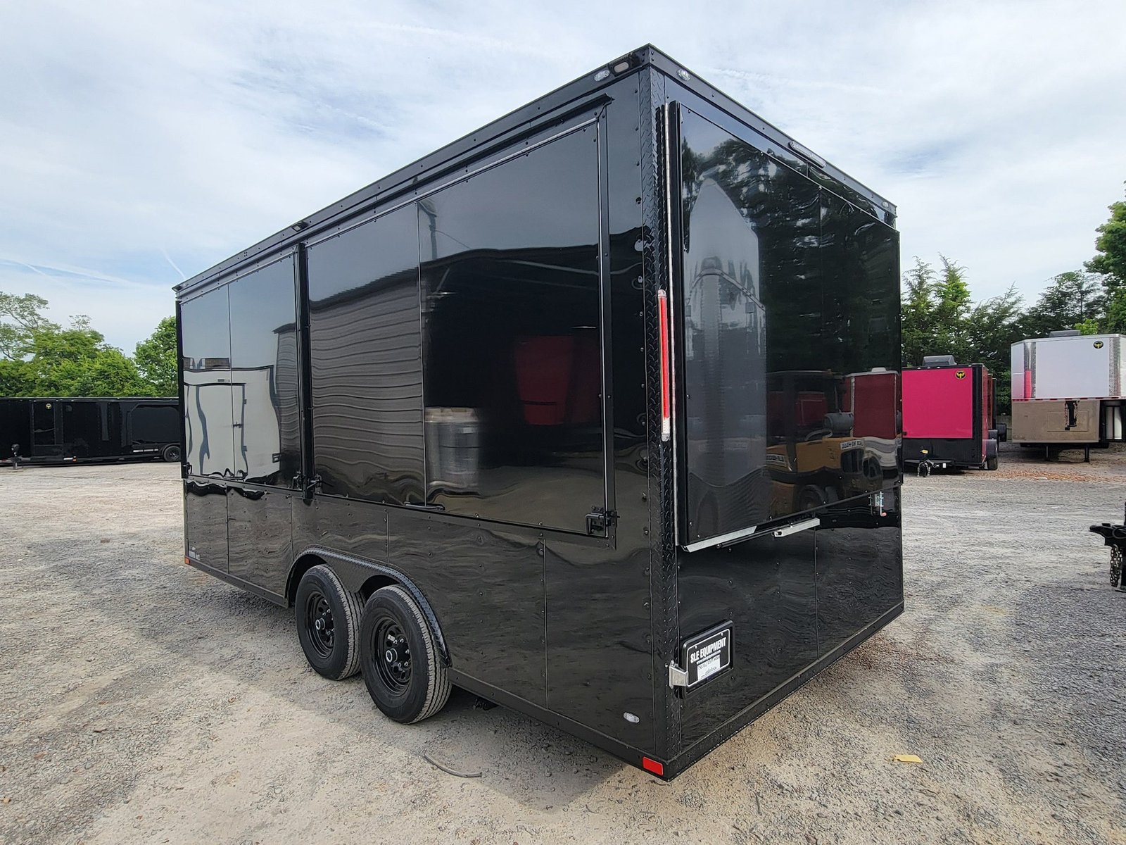 8.5′ X 18′ Black With Blackout Marketing and Vending Event Trailer With Grid Wall — photo 6